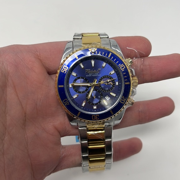 Mens watch gold blue silver Christmas sale - Picture 4 of 5